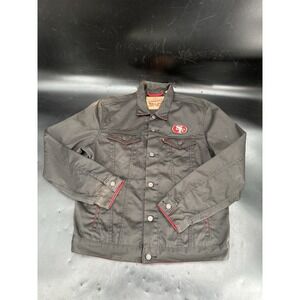 Levi's NFL San Francisco 49ers Black Twill Trucker Button-Up Jacket size Large
